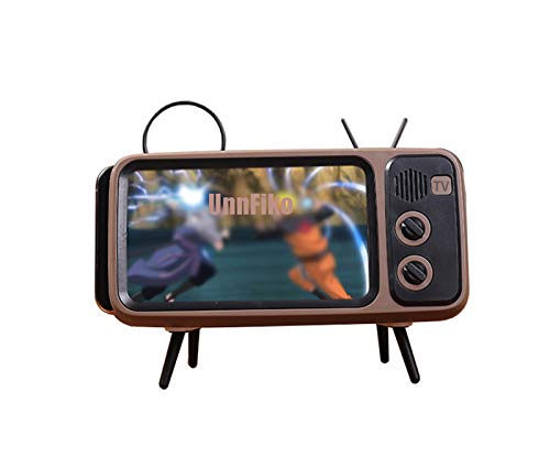 UnnFiko Retro TV Style Stand Holder, Cartoon Desktop Bracket Desk Mount, Universal for iPhone X 6 7 8 Plus Xs 14 13 11 Pro Max (TV Brown) - Image 1