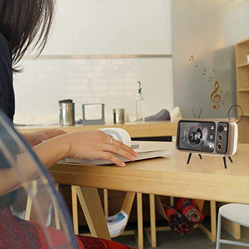 UnnFiko Retro TV Style Stand Holder, Cartoon Desktop Bracket Desk Mount, Universal for iPhone X 6 7 8 Plus Xs 14 13 11 Pro Max (TV Brown) - Image 3