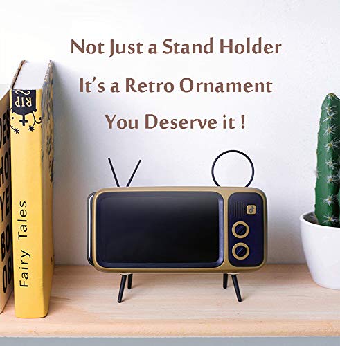 UnnFiko Retro TV Style Stand Holder, Cartoon Desktop Bracket Desk Mount, Universal for iPhone X 6 7 8 Plus Xs 14 13 11 Pro Max (TV Brown) - Image 5