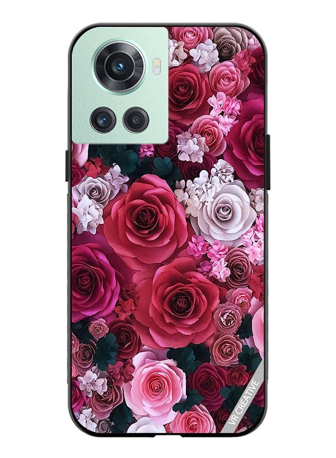 VR CREATIVE Protective Case Cover For OnePlus 10R Rose Flower Design Multicolour - Image 1
