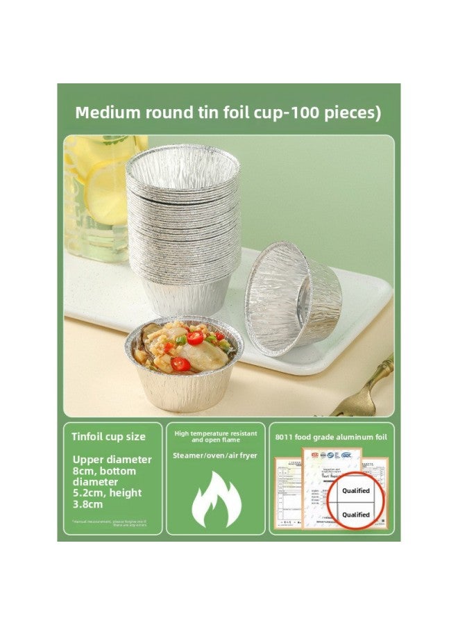 Air Fryer Paper Tin Paper Bowl Egg Tart Small Size Disposable Oven Tin Paper Cup Household Aluminum Foil Box Paper Tray