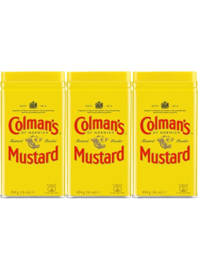 Colman's Mustard Powder - 16 Ounce Cans (Pack of 3) - Image 1