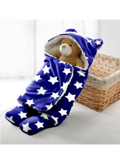 Brandonn Baby Blankets New Born Combo Pack Of Wearable Super Soft Baby Wrapper Baby Sleeping Bag For Baby Boys/Girls (76Cm X 70Cm, 1-6 Months, Pack Of 2 Pcs, Fur, Navy Blue, Lightweight  - Image 3