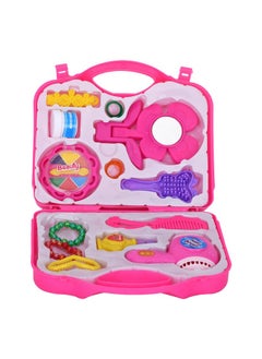 BabyGo BabyGo Pretend Play Makeup Kit for Kids Girls Pink Carry Along Beauty Set Toy  - Image 2
