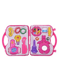 BabyGo BabyGo Pretend Play Makeup Kit for Kids Girls Pink Carry Along Beauty Set Toy  - Image 3