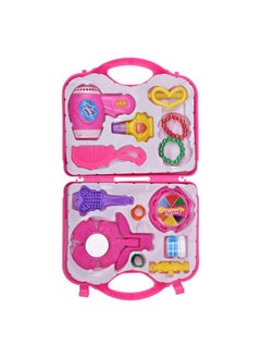 BabyGo BabyGo Pretend Play Makeup Kit for Kids Girls Pink Carry Along Beauty Set Toy  - Image 4