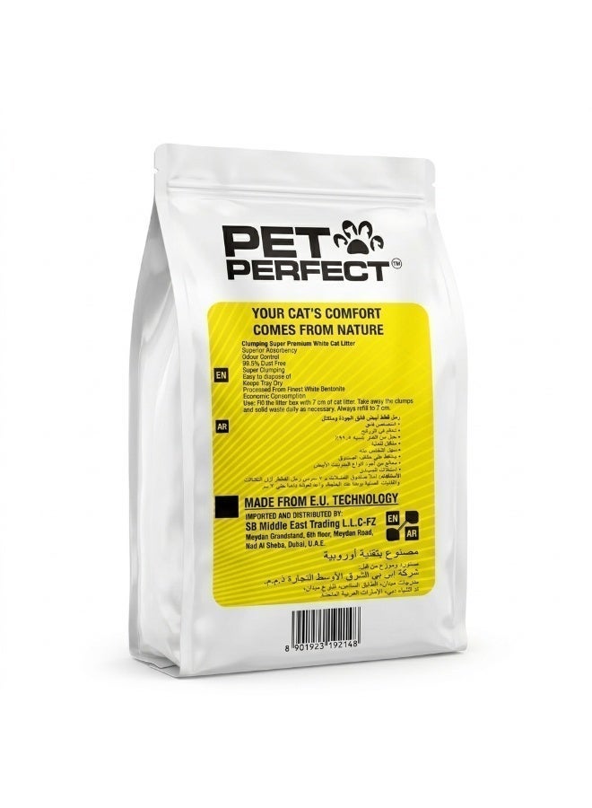 PET PERFECT Premium Clumping Super White Bentonite Cat Litter 5KG |  Forms Quickly Strong Clumps - Superior Odour Control Cat litter| Multi Cat formula | Highly absorbent and easy to clump, this cat litter keeps the box fresh and comfortable for your cat, every single time. - Image 3