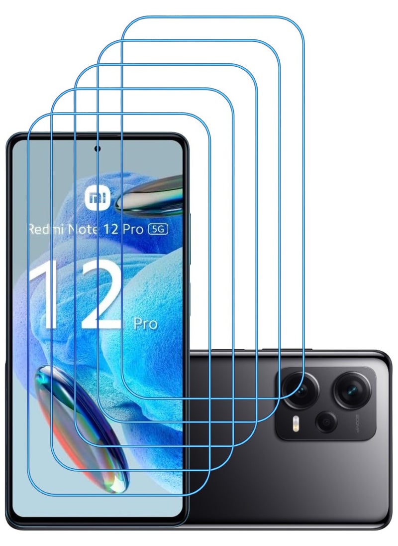 ACLIX 5 Pieces Antistatic ESD Dustproof Premium Quality High Definition Clear Tempered Glass Screen Protector Designed For Xiaomi Redmi Note 12  Pro - Image 1