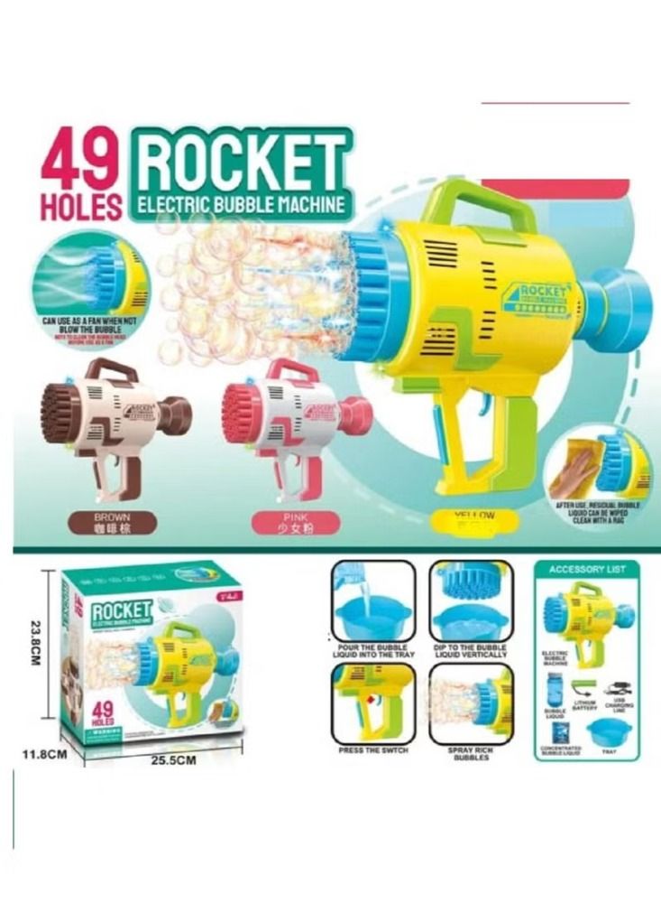 Dreamzon 49 Holes Lighting Version Bubble Gun Toys With Rechargeable Battery - Image 3