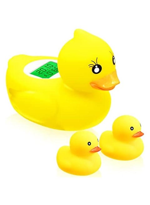 Duck Bath Thermometer, Baby Safety Water Thermometer for Bathtub, Digital Room Thermometer with LED Display Temperature Warning, Ducky Floating Toy for Infants Newborn Babies