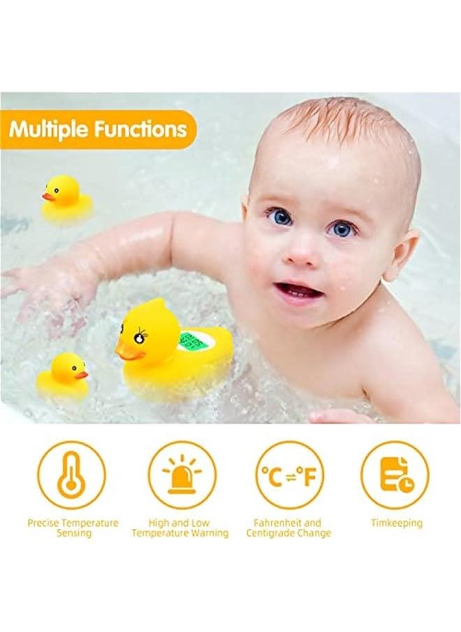 Duck Bath Thermometer, Baby Safety Water Thermometer for Bathtub, Digital Room Thermometer with LED Display Temperature Warning, Ducky Floating Toy for Infants Newborn Babies