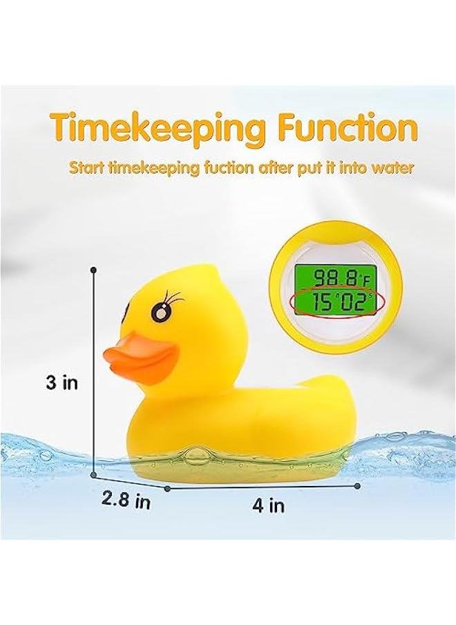 Duck Bath Thermometer, Baby Safety Water Thermometer for Bathtub, Digital Room Thermometer with LED Display Temperature Warning, Ducky Floating Toy for Infants Newborn Babies