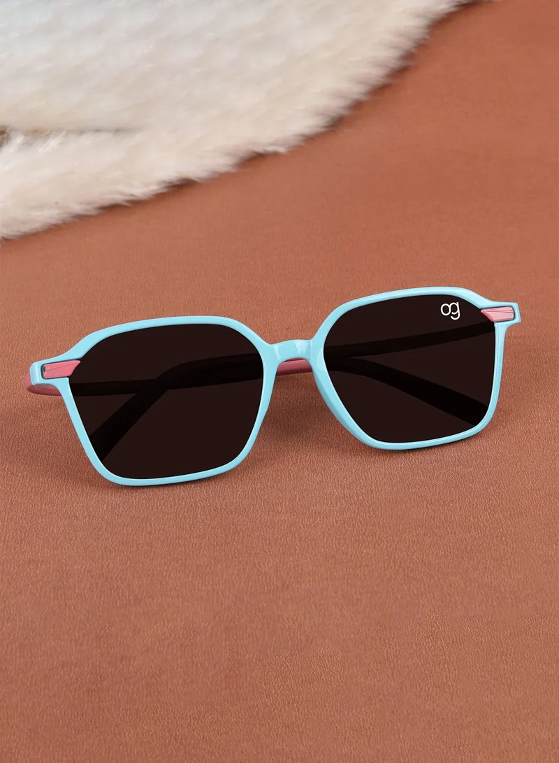 Woggles Stylish Pink & Blue Square Kids Sunglasses