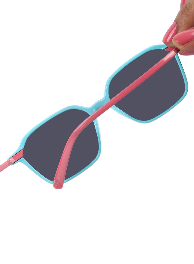 Woggles Stylish Pink & Blue Square Kids Sunglasses - Image 5