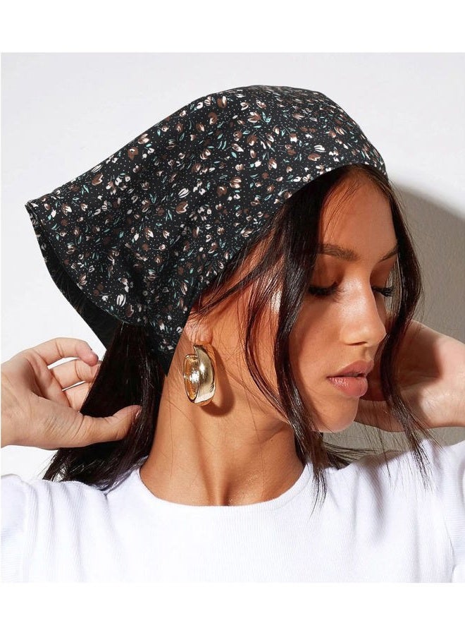 AWAYTR Elastic Hair Scarf Headband 3PCS Head Scarves with Clips Kerchief Hair Bandanas Headband for Women, Flower(light Coffee/Burgundy/Navy), 1 Count (Pack of 3) - Image 5