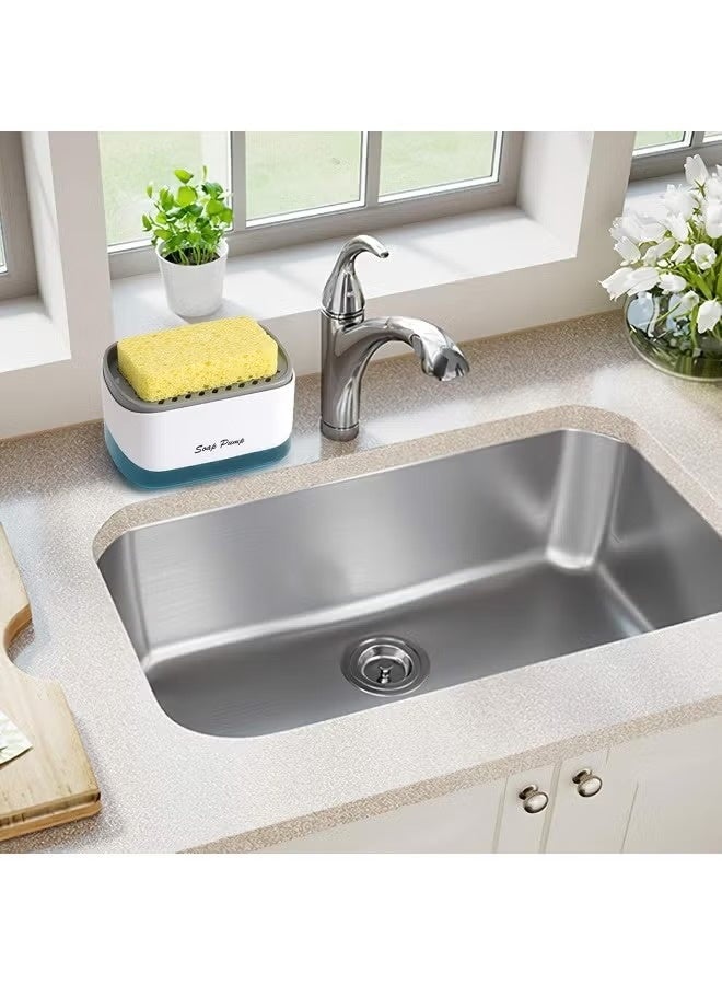 2-in-1 Soap Pump Dispenser and Sponge Holder - 350ml Large Capacity, BPA-Free BPA-Free ABS, One-Handed Operation Dish Soap Caddy - Image 4