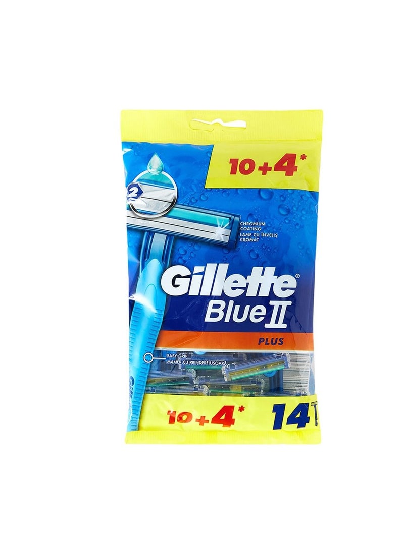 شفرات الحلاقة بلو II بلس للاستعمال مرة واحدة ، 14 قطعة - Image 3