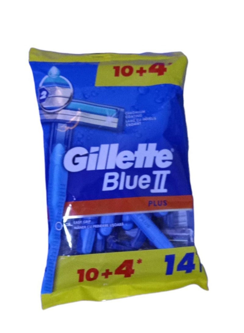 شفرات الحلاقة بلو II بلس للاستعمال مرة واحدة ، 14 قطعة - Image 1