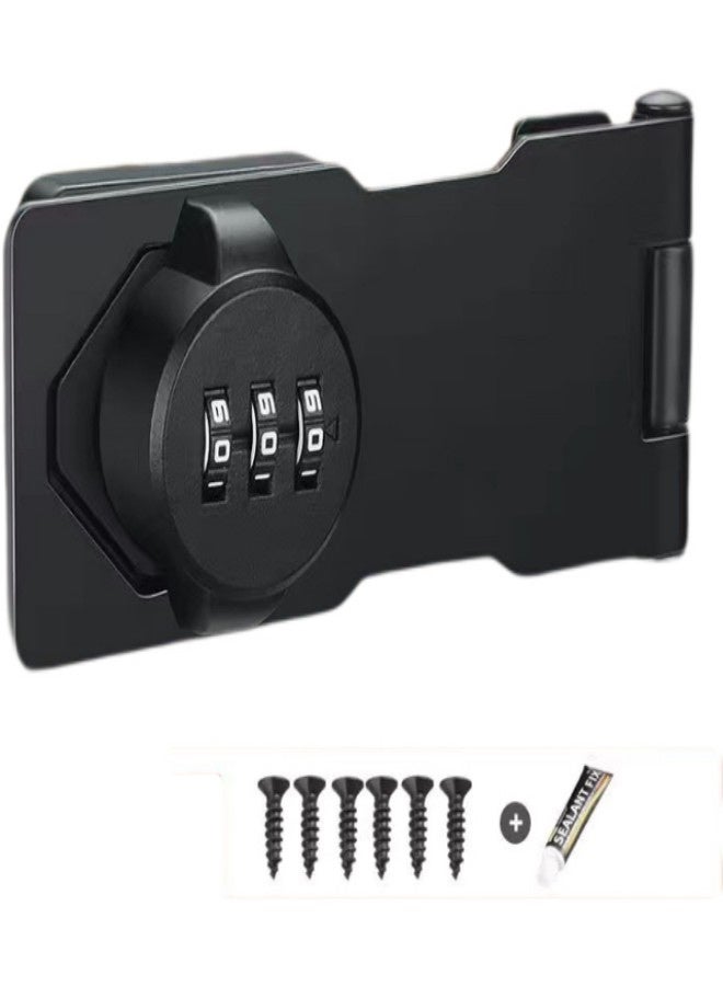 Household Cabinet Password Locks with  Screws and Viscose, No Punching Anti-Theft 3 Digit Combination Lock, Keyless Sliding Door Lock Privacy Locks for Closet Drawer File Cabinet. - Image 1