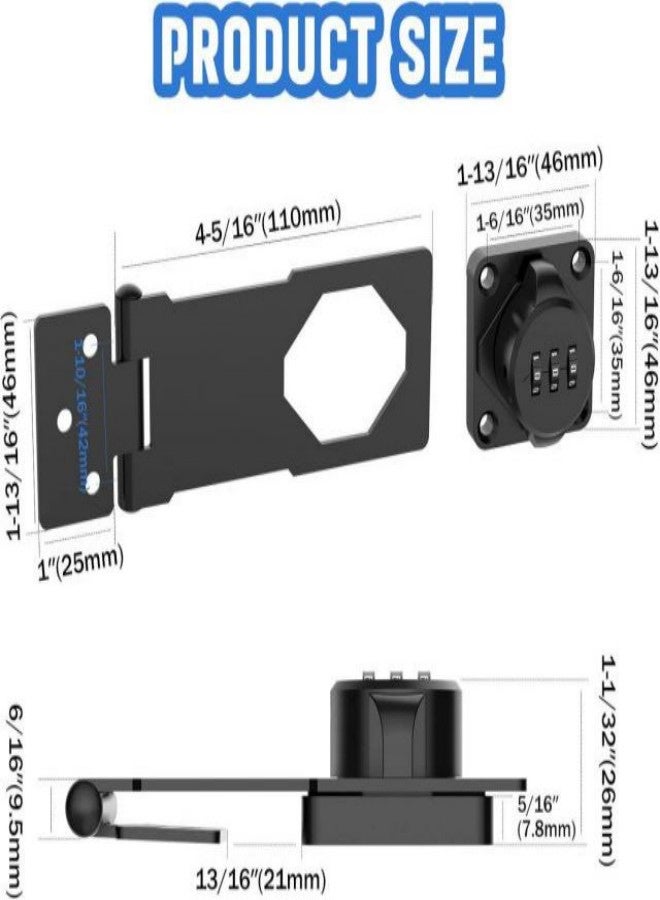 Household Cabinet Password Locks with  Screws and Viscose, No Punching Anti-Theft 3 Digit Combination Lock, Keyless Sliding Door Lock Privacy Locks for Closet Drawer File Cabinet. - Image 4