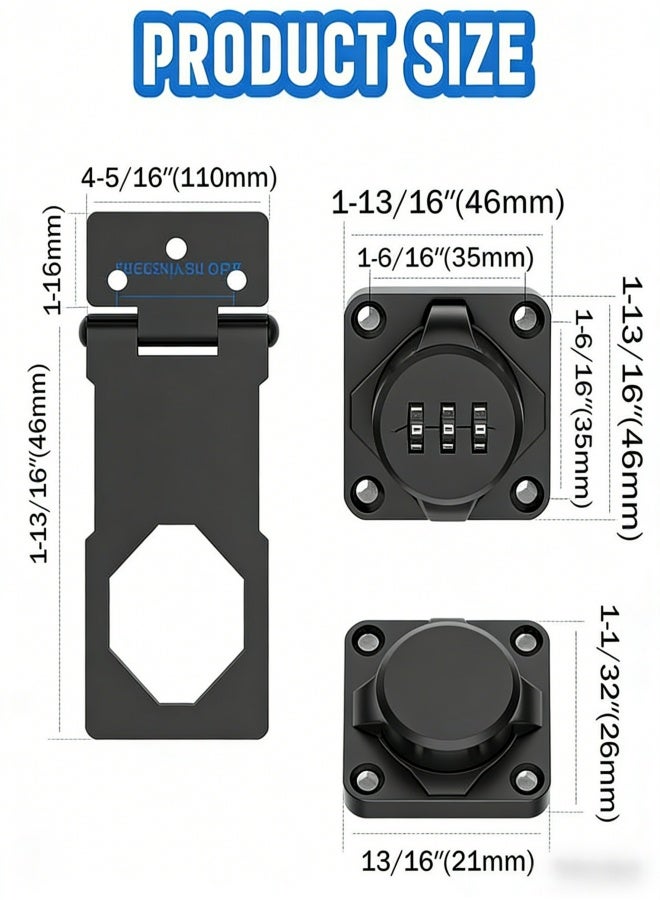 Household Cabinet Password Locks with  Screws and Viscose, No Punching Anti-Theft 3 Digit Combination Lock, Keyless Sliding Door Lock Privacy Locks for Closet Drawer File Cabinet. - Image 4