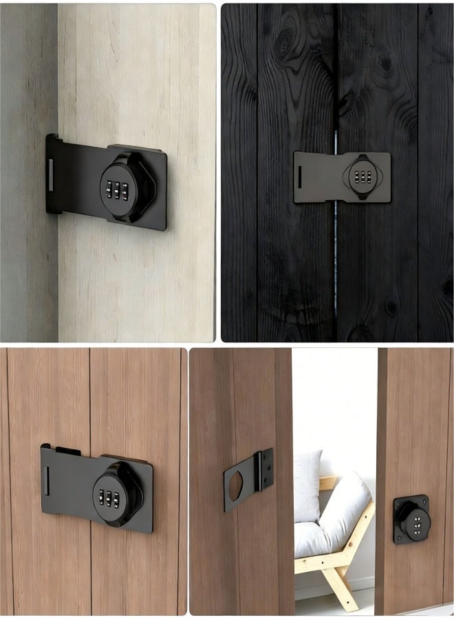 Household Cabinet Password Locks with  Screws and Viscose, No Punching Anti-Theft 3 Digit Combination Lock, Keyless Sliding Door Lock Privacy Locks for Closet Drawer File Cabinet. - Image 2