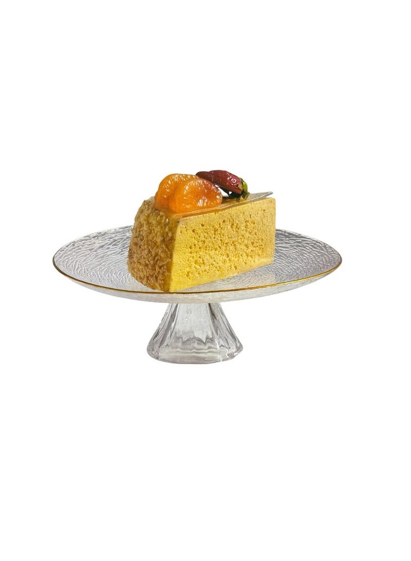 Glass cake and dessert serving plate with base 