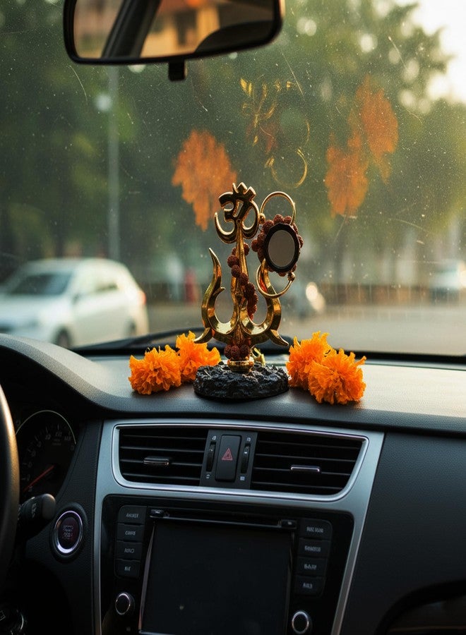 Dharmsaar Shiv Trishul with Damru & Rudraksha (4.3 Inch) | Mahakal Trishul Car Dashboard Idol | Lord Shiva Trishul Showpiece for Home, Office & Puja Room Decor - Image 5