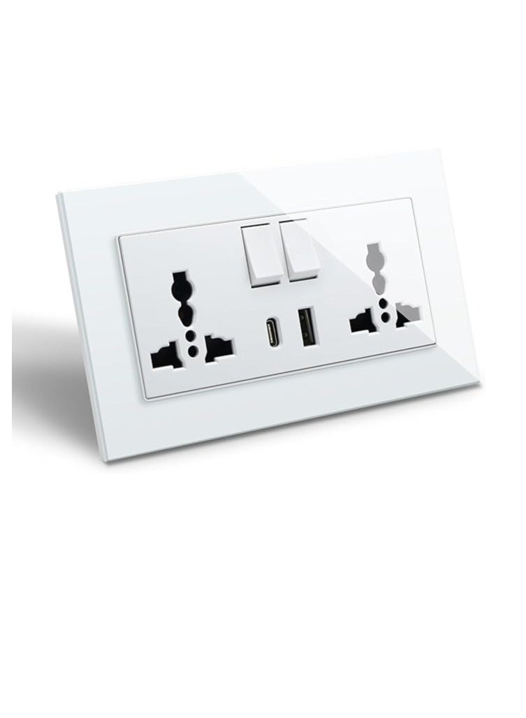 Double Switched Universal Wall Socket