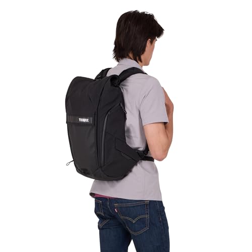 Thule Paramount Bike Commuter Backpack - 20L Capacity - Adjustable fit - 16" Padded Laptop Sleeve and 11" Tablet Pocket - Rolltop Closure - Side Phone Pocket - Taillight Loop - Image 4