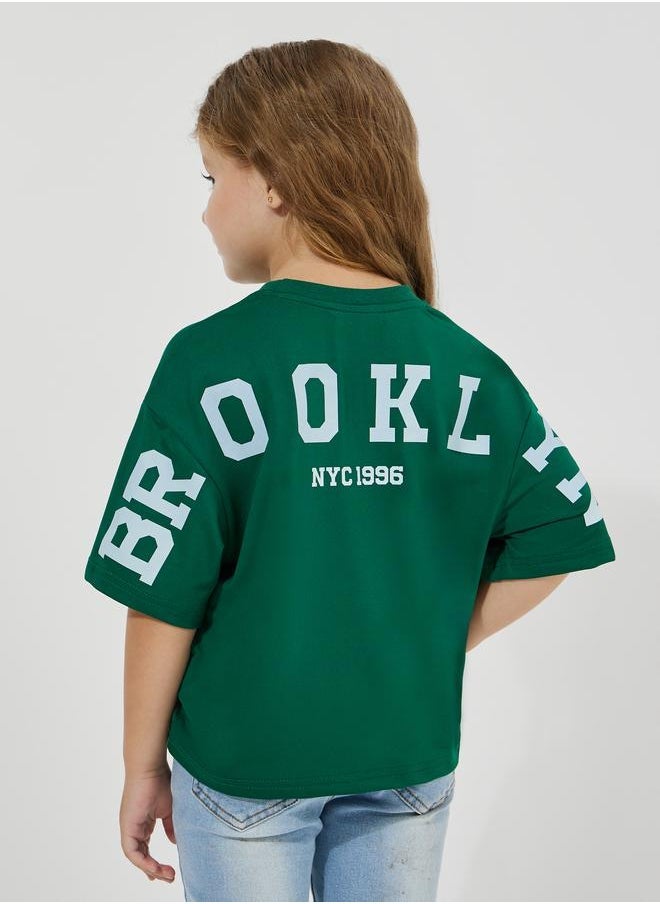 Styli Brooklyn Print Boxy Crop T-Shirt  - Image 2