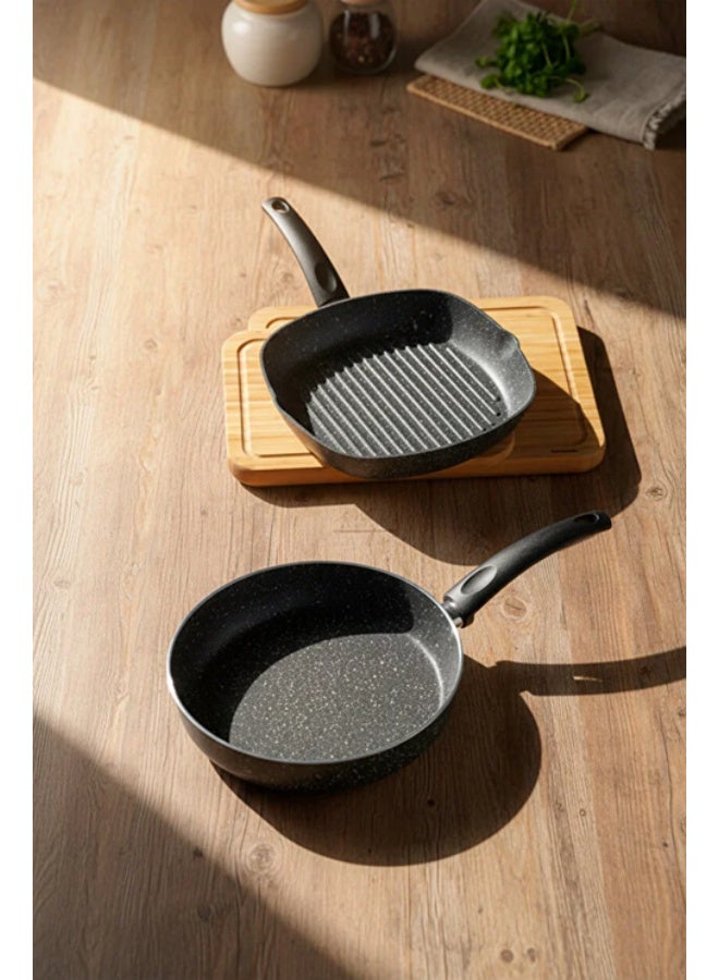 Bernardo 2 Piece Grill Pan Set Gray (26 cm - 28 cm) (Made in Turkey) - Image 4