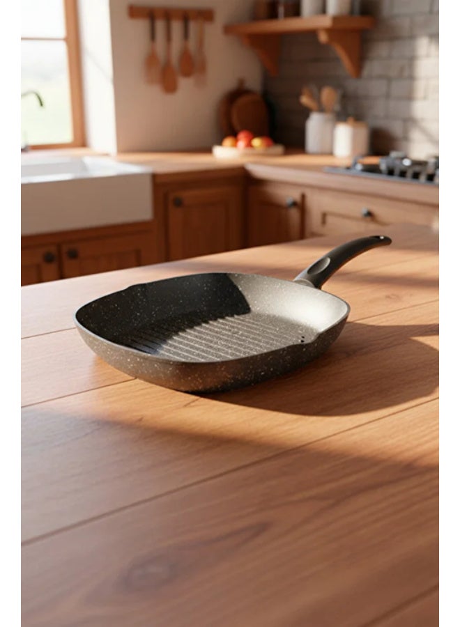 Bernardo 2 Piece Grill Pan Set Gray (26 cm - 28 cm) (Made in Turkey) - Image 2