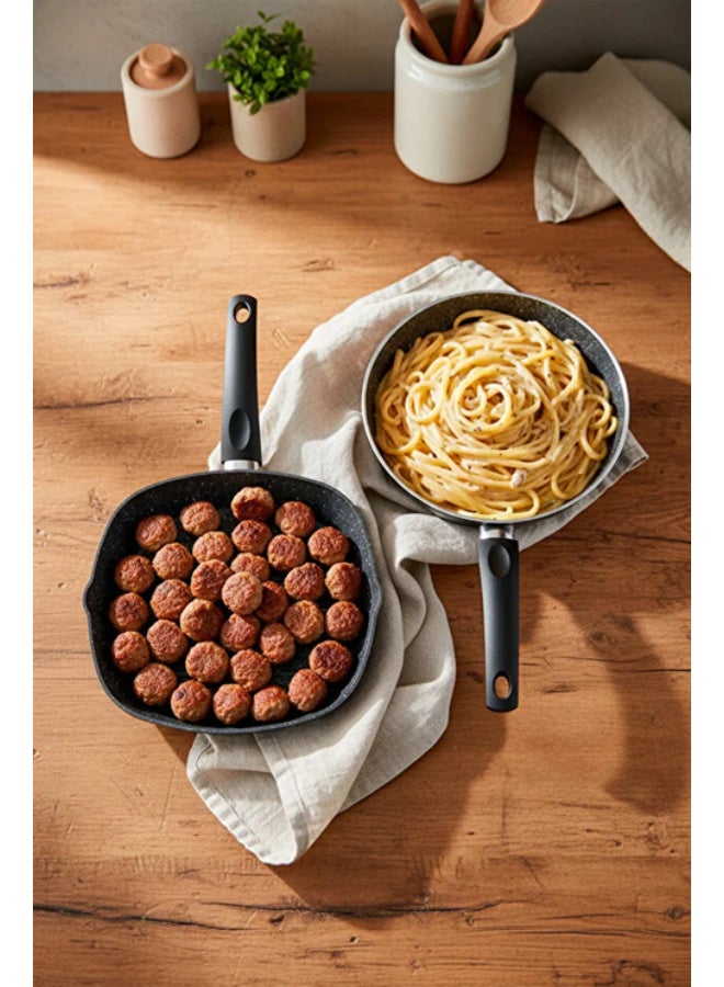 Bernardo 2 Piece Grill Pan Set Gray (26 cm - 28 cm) (Made in Turkey) - Image 5