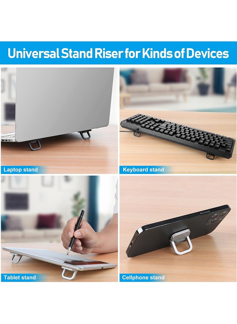 أو أوزون 2 PCS Portable Invisible Laptop Stand, Self-Adhesive Aluminum Laptop Riser with Cooling Feet, Foldable Ergonomic Kickstand for MacBook, Notebook, Tablet & 12–17 Inch Laptops, Black - Image 4