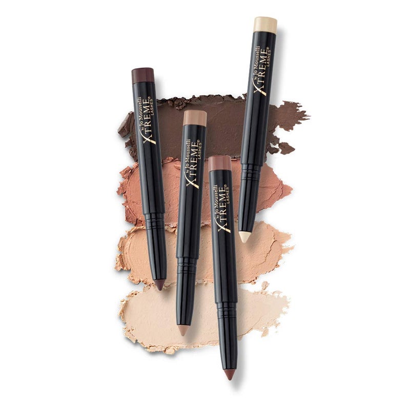 Xtreme Lashes Glideshadow Long Lasting Eyeshadow Stick Matte Neutrals Quad Collection Chocolate Sienna Caramel Nude Lightweight Cream to Powder Makeup No Fallout Lash Extension Safe
