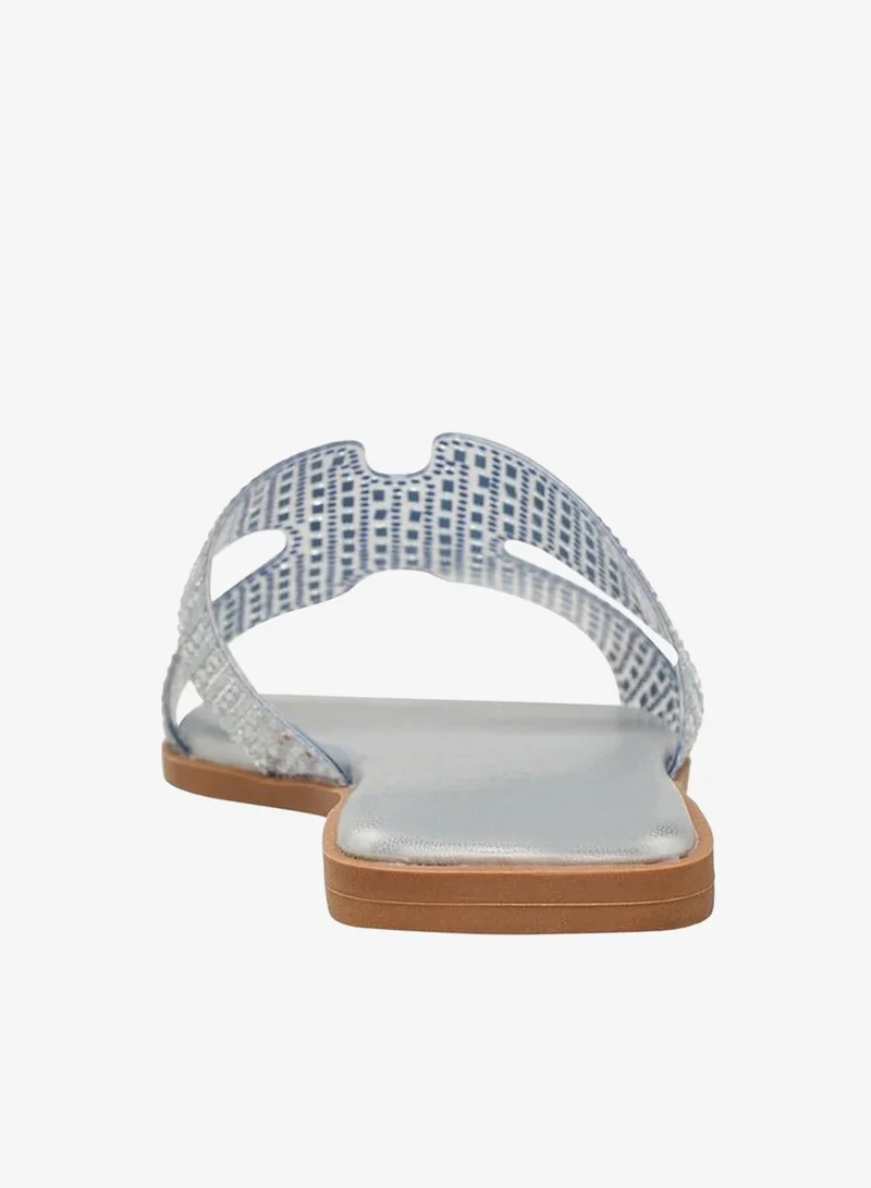 Paprika SILVER Women Embellished Slip-On Flat Sandals Ramadan Collection for Women | Best Price UAE