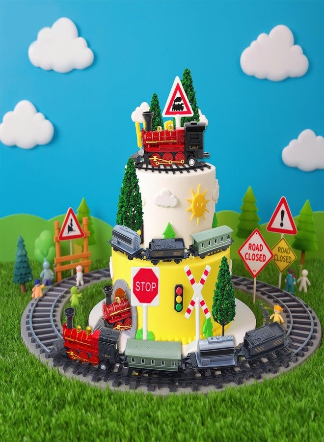 Knana 13Pcs Train Cake Toppers Train Cake Decorations with Train Tracks for Train Party Favors - Image 5