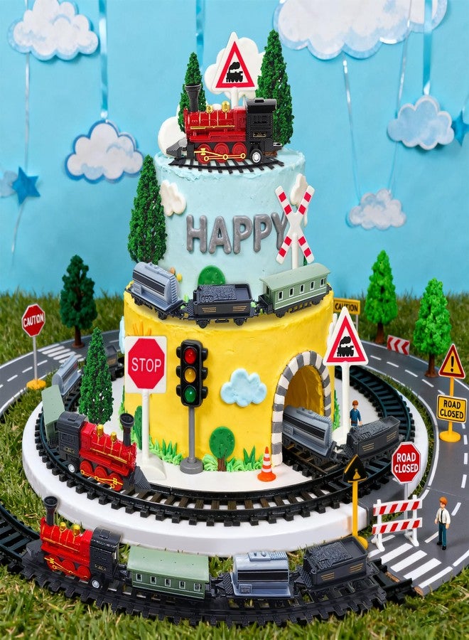 Knana 13Pcs Train Cake Toppers Train Cake Decorations with Train Tracks for Train Party Favors - Image 3