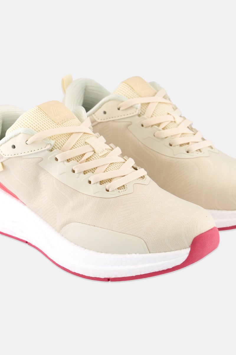 RBX Women Lace Up Running Shoes, Beige  - Image 3