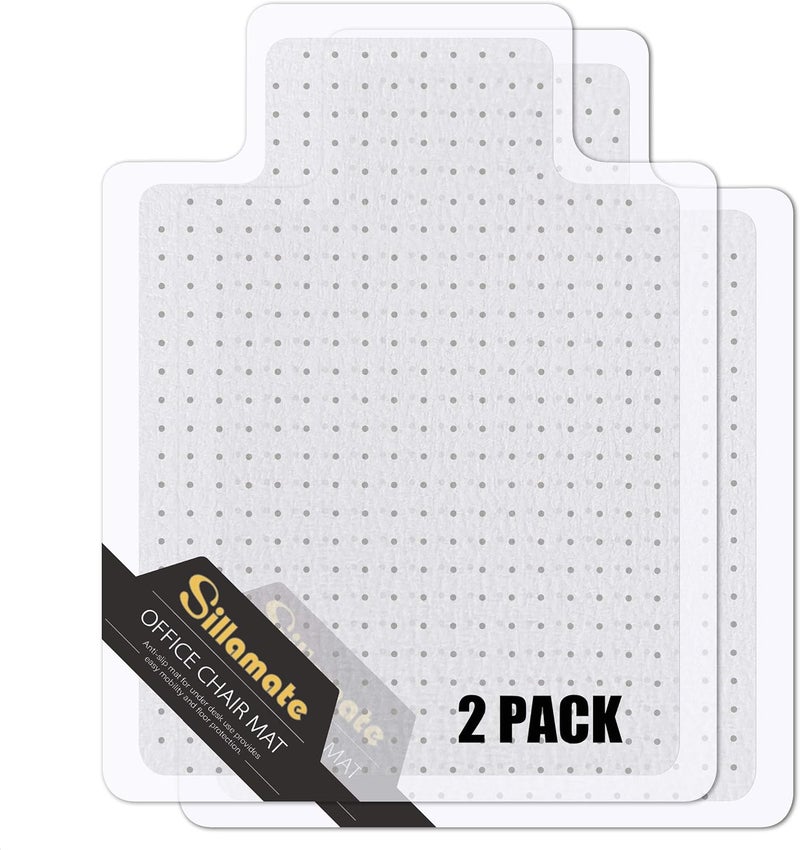 Sillamate 36'' x 48'' Office Chair Mat for Carpeted Floors, Flat Packed, Easy Lay Flat, Heavy Duty Floor Mat,Eco-Friendly Series Studded Carpet Desk Chair Mats (36X48X2PCS) - Image 1