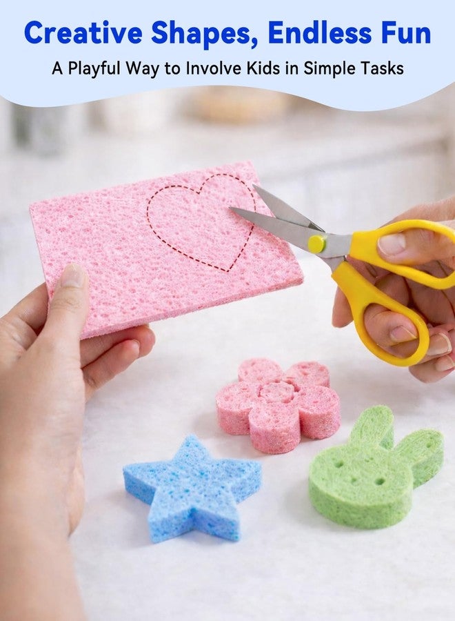Temede Cellulose Sponges,Heavy Duty Scrub Sponges,Non-Scratch Kitchen Sponges for Dish,Colorful Compressed Dish Scrubber Sponge for Household,Cookware,Bathroom,6pcs - Image 5