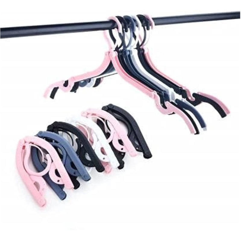 SBA PRIME Plastic Folding Clothes Hangers Foldable Clothes Drying Rack Magic Folding Coat Racks Plastic Clothing Drying Hanger with AntiSlip Groove for Home Travel OutdoorPack of 6 - Image 2