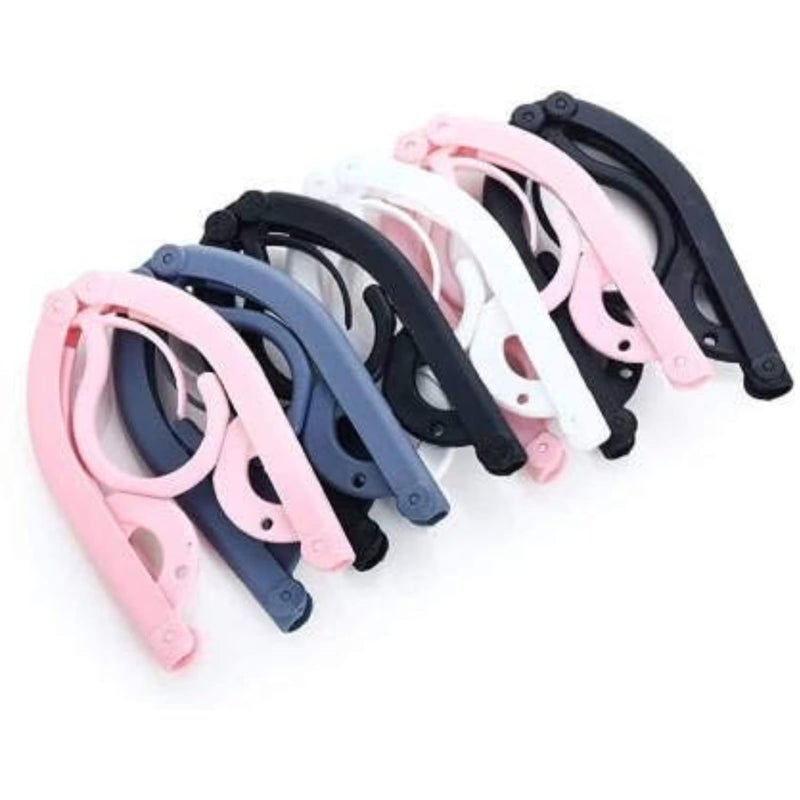 SBA PRIME Plastic Folding Clothes Hangers Foldable Clothes Drying Rack Magic Folding Coat Racks Plastic Clothing Drying Hanger with AntiSlip Groove for Home Travel OutdoorPack of 6 - Image 1