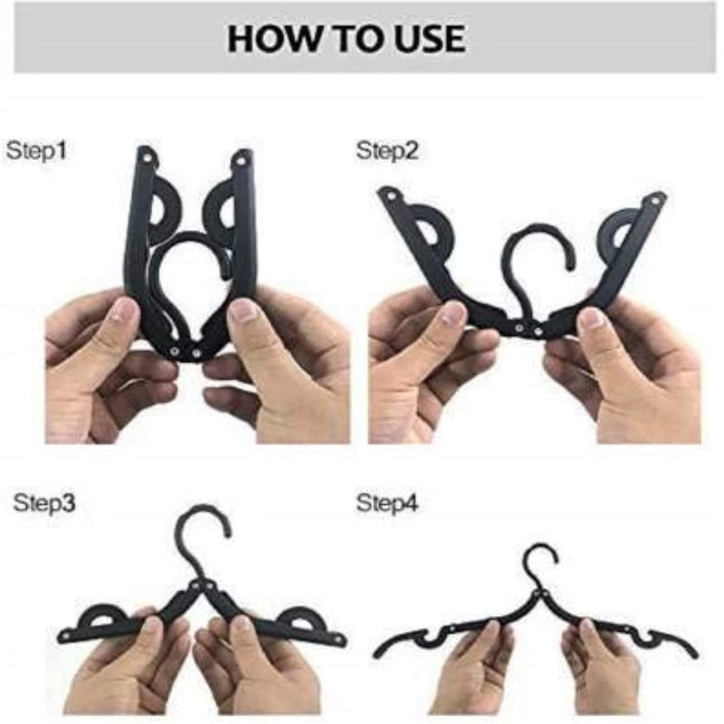 SBA PRIME Plastic Folding Clothes Hangers Foldable Clothes Drying Rack Magic Folding Coat Racks Plastic Clothing Drying Hanger with AntiSlip Groove for Home Travel OutdoorPack of 6 - Image 3