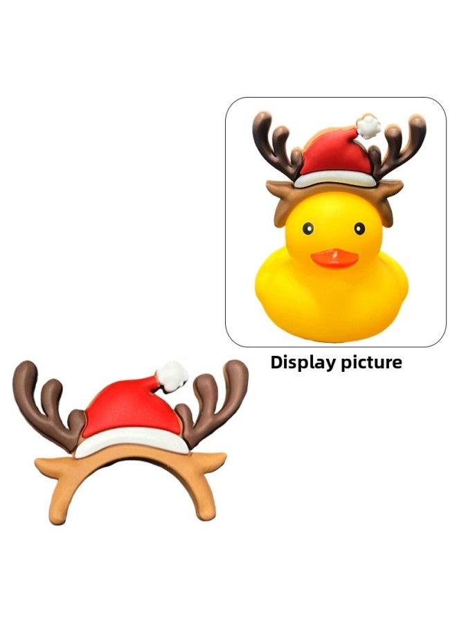 Generic - Yellow Duck Toy Milk Tea Gift No.8 Duck Accessories Accessories Sunglasses Straw Hat Duck Scarf Headset-Color:Fuxing God Of Wealth Hat 100 Glue - Image 1