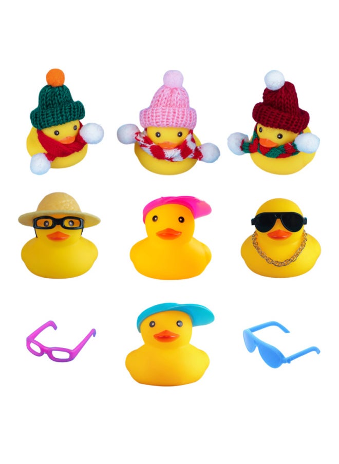Generic - Yellow Duck Toy Milk Tea Gift No.8 Duck Accessories Accessories Sunglasses Straw Hat Duck Scarf Headset-Color:Fuxing God Of Wealth Hat 100 Glue - Image 1