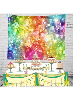Loccor 5X3Ft Colorful Rainbow Backdrop Soft Fabric Bokeh Party Photography Background Birthday Party Decorations Pride Month Cake Table Banner For Girl Kids Adults Selfie Portrait Photo Booth Props  - Image 3