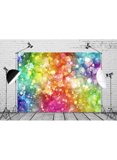 Loccor 5X3Ft Colorful Rainbow Backdrop Soft Fabric Bokeh Party Photography Background Birthday Party Decorations Pride Month Cake Table Banner For Girl Kids Adults Selfie Portrait Photo Booth Props  - Image 2
