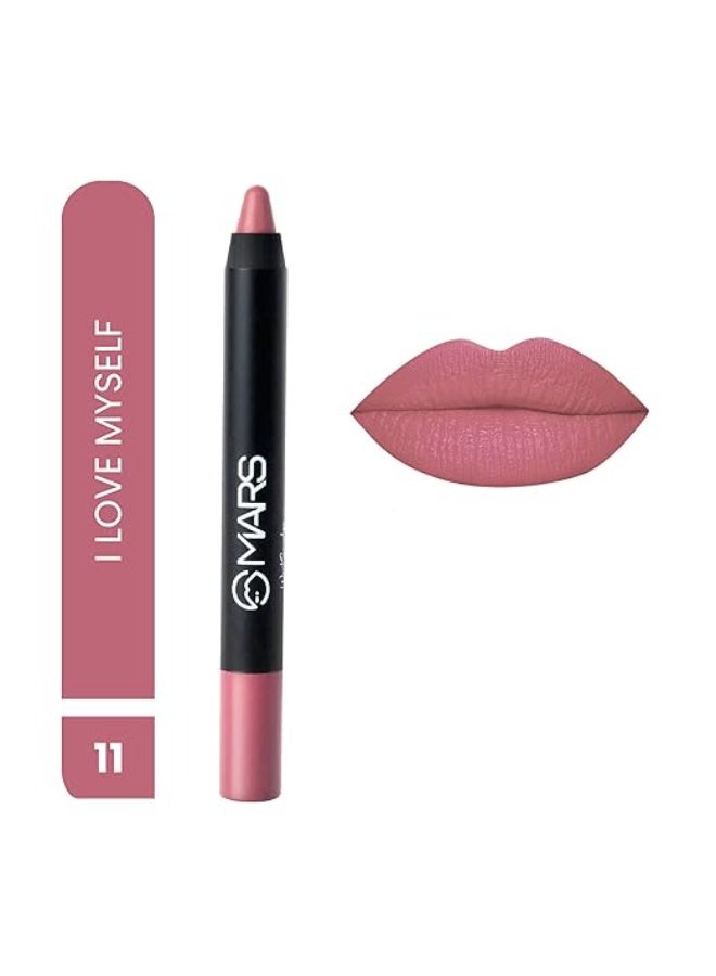 MARS Long Lasting Crayon Lipstick up to 12 Hours Stay | Matte Finish | Waterproof | Won't Smudge Won't Budge Lip Crayon (3.5 gm) (11-I Am Unstoppable) - Image 4